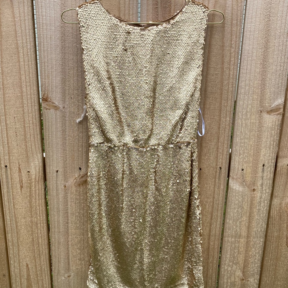 NWOT Calvin Klein Gold Glitter Sequin Dress